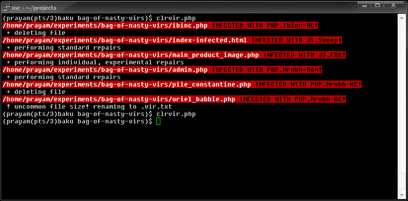 clrvir - The web virus cleaning utility